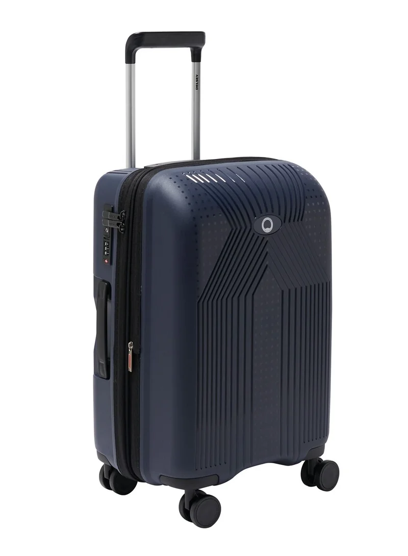 DELSEY Paris Ordener 2.0 55cm Hardcase 4 Double Wheel Expandable Cabin Luggage Trolley Blue