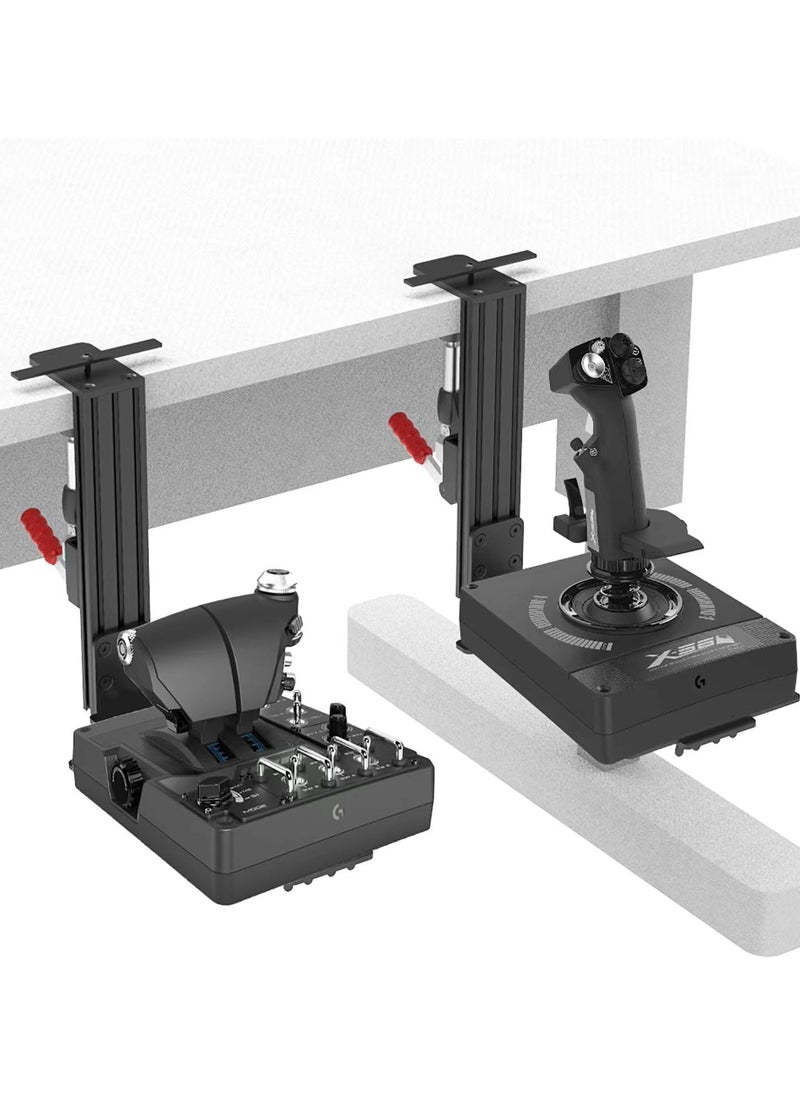 2 Set Desk Mount for Flight Sim Game Joystick, Throttle, Hotas system with Logitech X56, X52, Thrustmaster T-Flight Hotas/T.16000M/TCA/Warthog 10C&Throttle/Winwing Orion 1&2/VKB/VPC Joystick  - Image 1