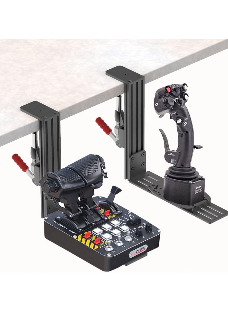 2 Set Desk Mount for Flight Sim Game Joystick, Throttle, Hotas system with Logitech X56, X52, Thrustmaster T-Flight Hotas/T.16000M/TCA/Warthog 10C&Throttle/Winwing Orion 1&2/VKB/VPC Joystick  - Image 5