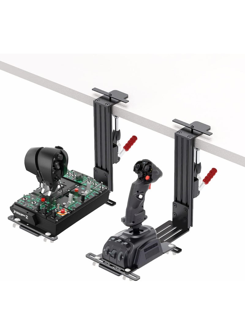2 Set Desk Mount for Flight Sim Game Joystick, Throttle, Hotas system with Logitech X56, X52, Thrustmaster T-Flight Hotas/T.16000M/TCA/Warthog 10C&Throttle/Winwing Orion 1&2/VKB/VPC Joystick