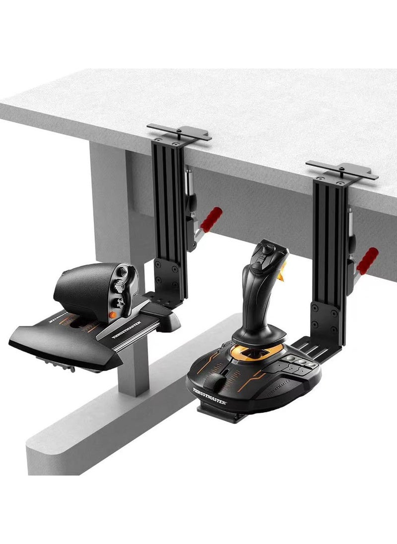 2 Set Desk Mount for Flight Sim Game Joystick, Throttle, Hotas system with Logitech X56, X52, Thrustmaster T-Flight Hotas/T.16000M/TCA/Warthog 10C&Throttle/Winwing Orion 1&2/VKB/VPC Joystick  - Image 2