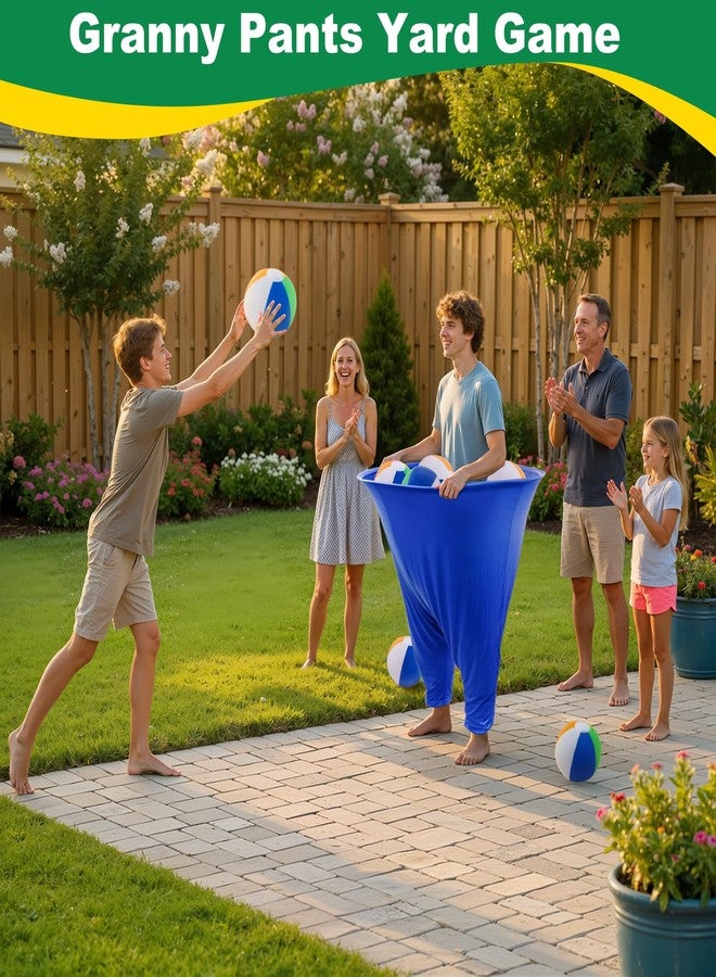 Qrooper Granny Pants Yard Game Sets, Oversized Granny Pants Outdoor Game, 2PCS Granny Pants Family Outdoor Games with 10 Balls+1 Pump for Kids and Adults, Backyard Parties and Field Day(Green+Blue) - Image 2