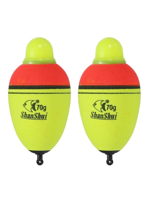 2.5oz Lighted Fishing Slip Bobbers, 2 Pack EVA Light Up Fishing Float for Night Fishing, Yellow