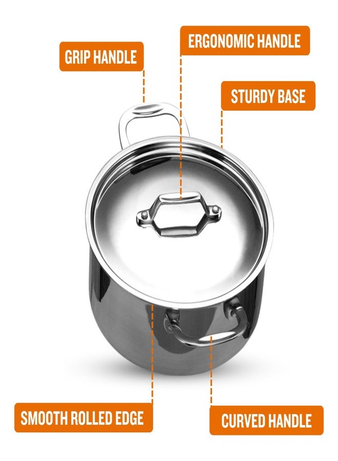 PLUMM GET PLUMM Triply Casserole 3.75 LTR Big Size 22CM | Cook & Serve Casserole for Roti Hot Case | Steel Hot Box Set with Lid | Hot Pot, Food Grade Casseroles for Cooking Rice-Gravy-Curry, Hot & Cold - Image 3