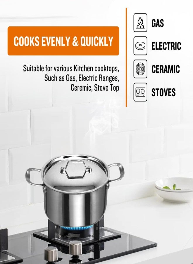 PLUMM GET PLUMM Triply Casserole 3.75 LTR Big Size 22CM | Cook & Serve Casserole for Roti Hot Case | Steel Hot Box Set with Lid | Hot Pot, Food Grade Casseroles for Cooking Rice-Gravy-Curry, Hot & Cold - Image 5