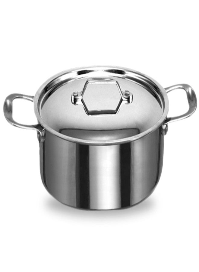 PLUMM GET PLUMM Triply Casserole 3.75 LTR Big Size 22CM | Cook & Serve Casserole for Roti Hot Case | Steel Hot Box Set with Lid | Hot Pot, Food Grade Casseroles for Cooking Rice-Gravy-Curry, Hot & Cold - Image 1