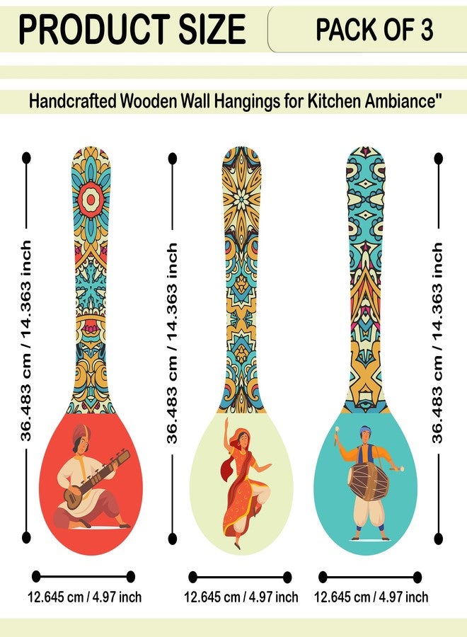 Twinster Wooden Wall Hanging Decor Items, Stylish Unique Elegant Designs, Set of 3, Mandala Animal, Kitchen Decor (Traditional) - Image 4