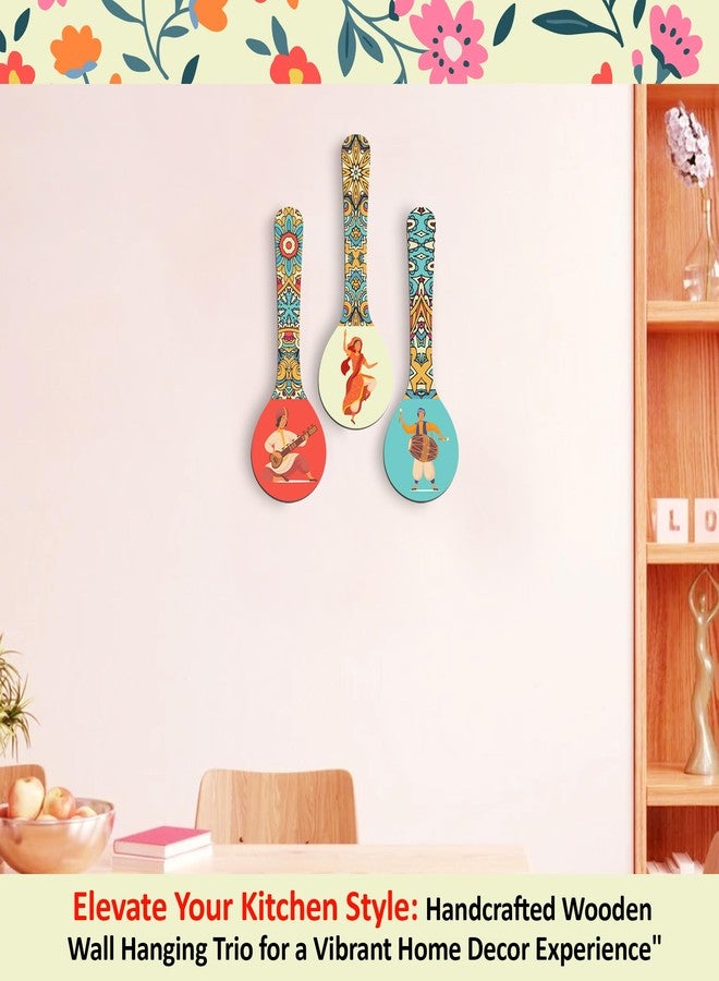 Twinster Wooden Wall Hanging Decor Items, Stylish Unique Elegant Designs, Set of 3, Mandala Animal, Kitchen Decor (Traditional) - Image 2