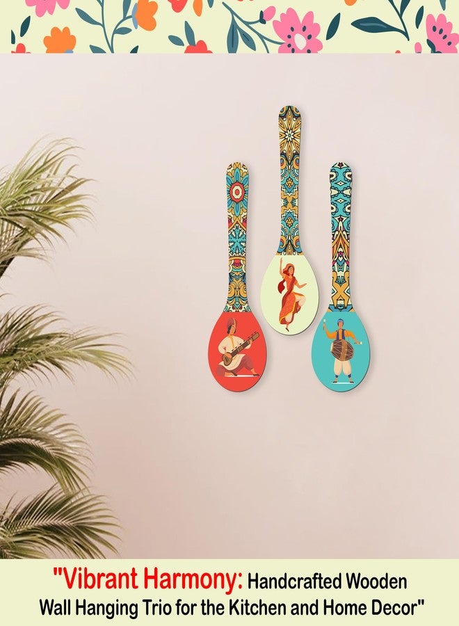 Twinster Wooden Wall Hanging Decor Items, Stylish Unique Elegant Designs, Set of 3, Mandala Animal, Kitchen Decor (Traditional) - Image 3