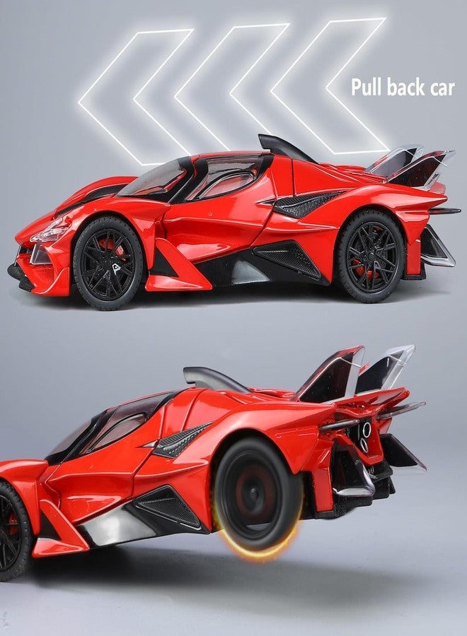 FEXXA 1:24 Scale Apo llo Project EVO Die-Cast Metal Car with Sport car Openable Doors Light and Sound,Pull Back Function Indoor Outdoor Toy for Kids - Image 3