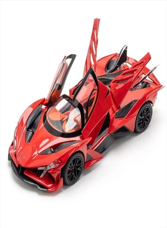 FEXXA 1:24 Scale Apo llo Project EVO Die-Cast Metal Car with Sport car Openable Doors Light and Sound,Pull Back Function Indoor Outdoor Toy for Kids - Image 1