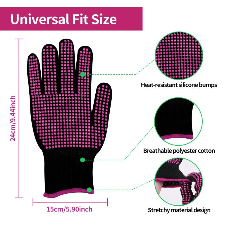HTVRONT Heat Resistant Gloves for Sublimation - 2Pcs Heat Gloves for Sublimation with Silicone Bumps, Heat Resistant Work Gloves for Women, Universal Fit Size 9.44 * 5.9in - Image 2