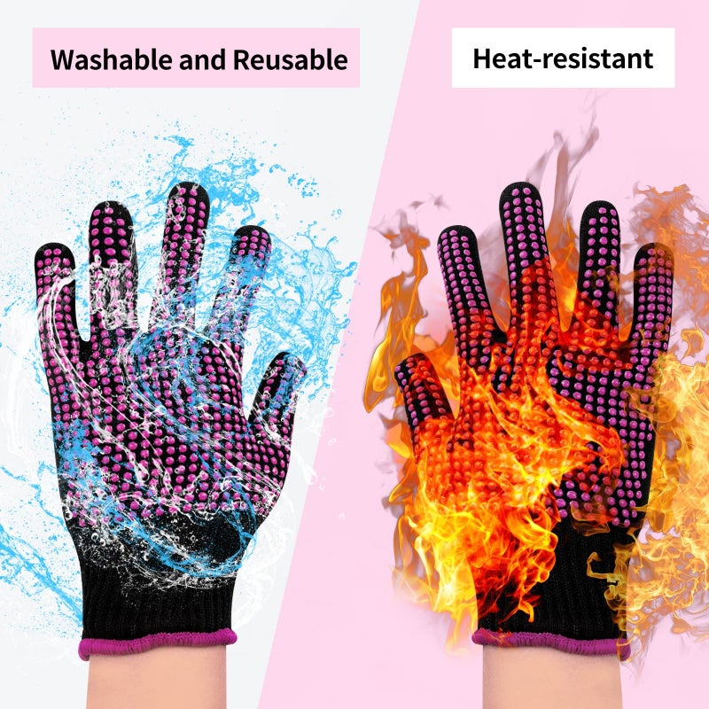 HTVRONT Heat Resistant Gloves for Sublimation - 2Pcs Heat Gloves for Sublimation with Silicone Bumps, Heat Resistant Work Gloves for Women, Universal Fit Size 9.44 * 5.9in - Image 5