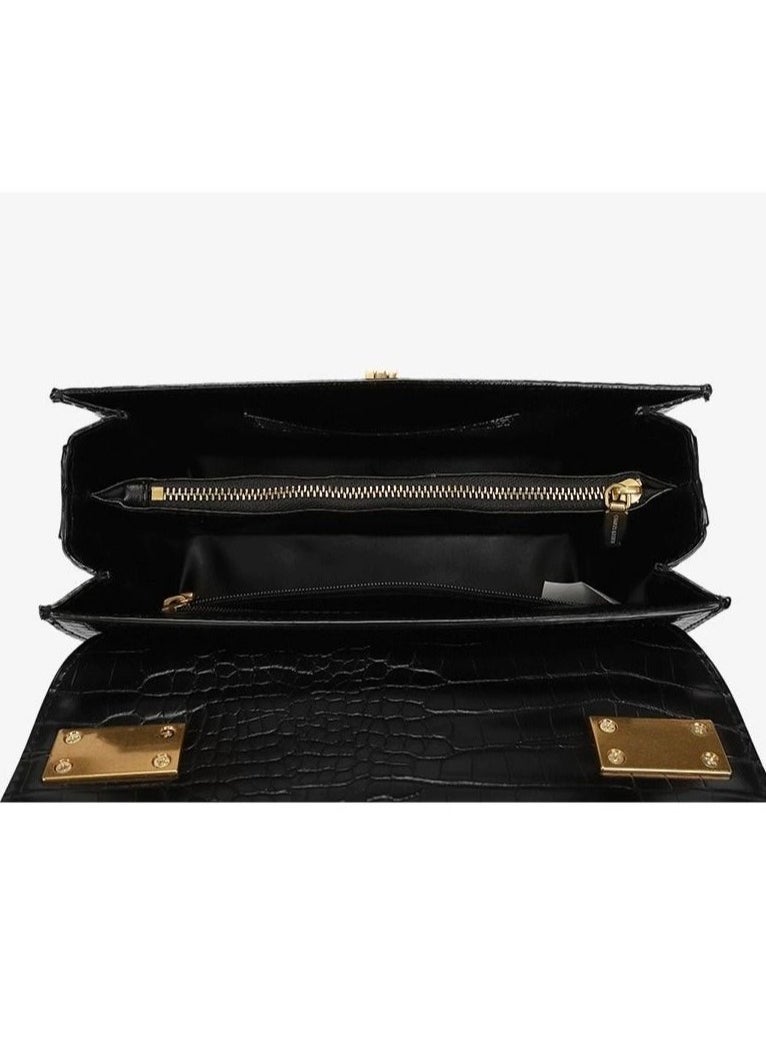 Charles & Keith Charles & Keith Flap Crocodile Print Tote Crossbody Shoulder Bag  - Image 4