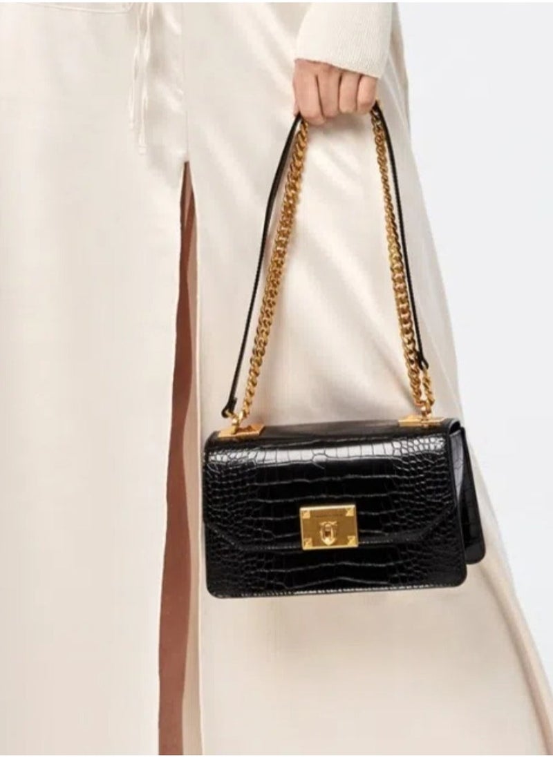 Charles & Keith Charles & Keith Flap Crocodile Print Tote Crossbody Shoulder Bag  - Image 2
