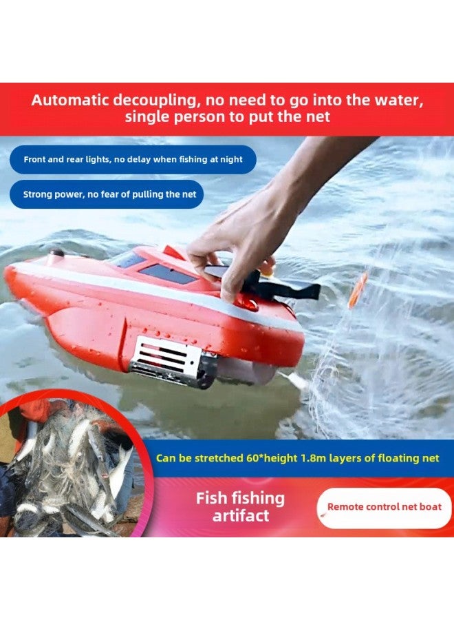 Remote Control Nesting Boat For Long-distance Fishing, Automatic Bait Casting, One-key Decoupling, No Capsizing, Battery Changing, Fishing Net Pulling Boat-Color:Red (European Standard Charger)  - Image 2