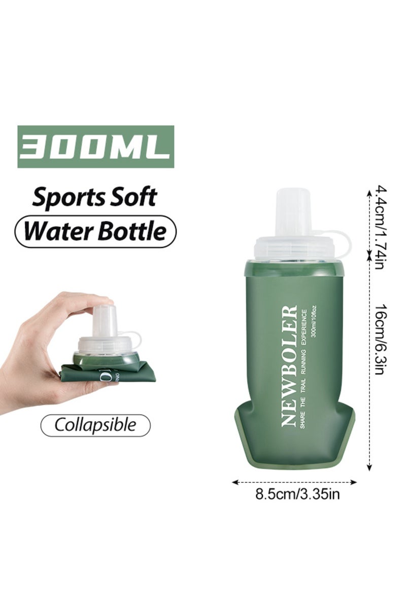BOT225-GRE-300 300/500/700ML TPU Outdoor Sport Bottle Folding Soft Flask Water Bottle for Running Ca