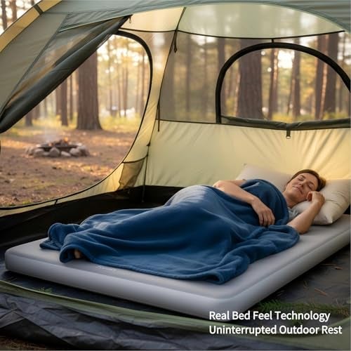 Freein 4" Drop Stitch Camping Sleeping Pad, Inflatable Air Mattress with Firm 7 PSI Support, Fast Inflation Portable Tent & Car Camping Bed, 76" x 51" - Image 2