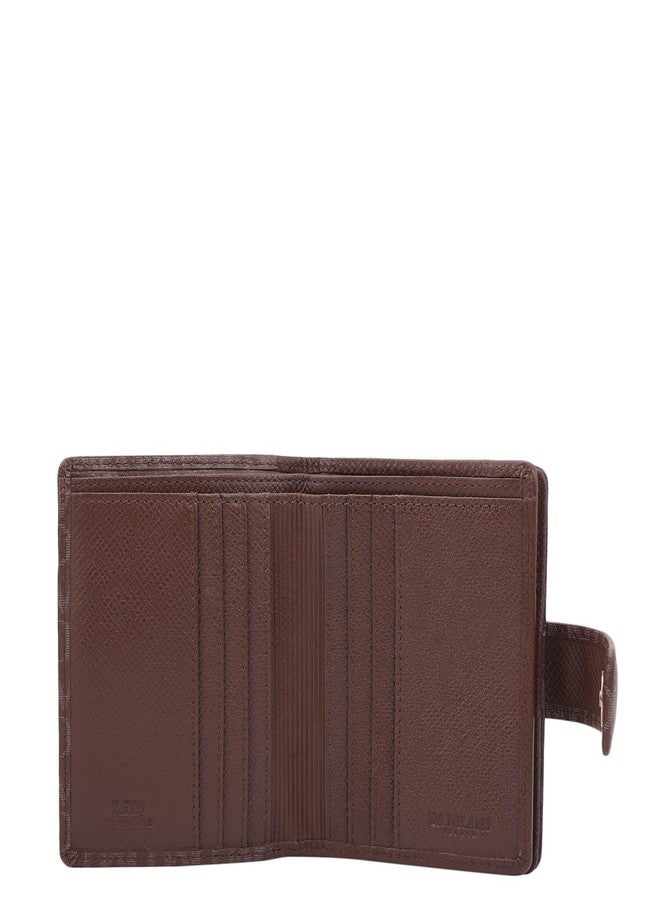 Da Milano Leather Mini Zip Wallet for Women - Brown (10014D) - Image 3