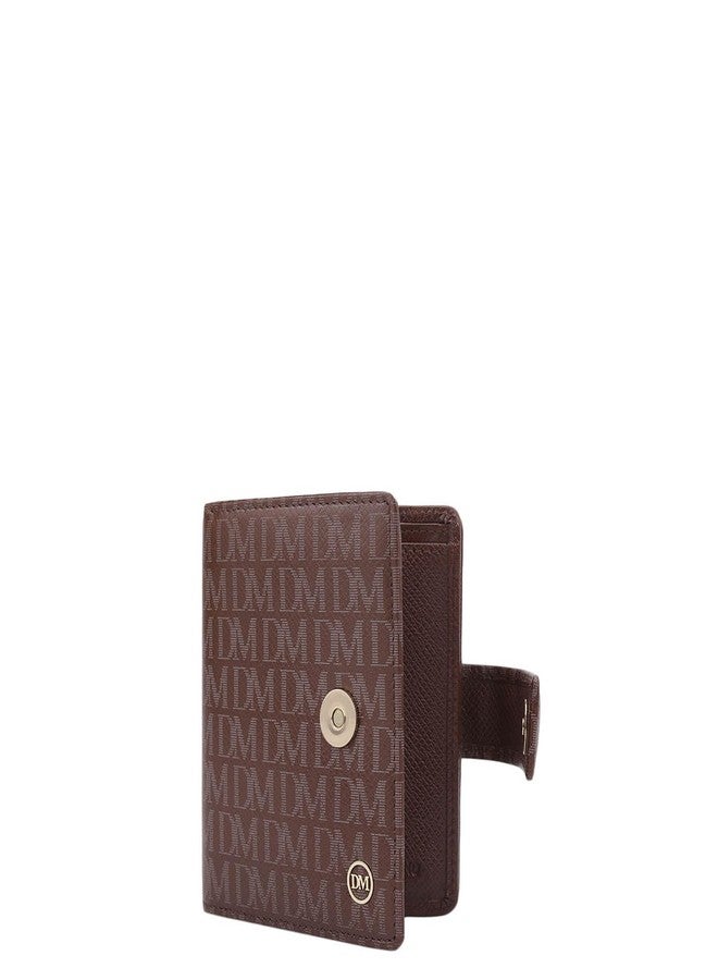 Da Milano Leather Mini Zip Wallet for Women - Brown (10014D) - Image 2