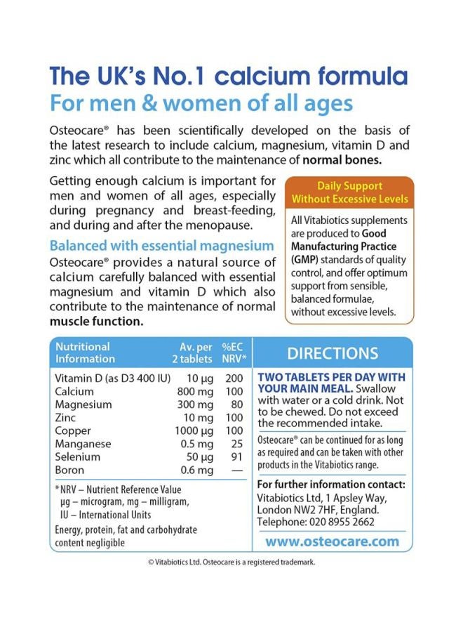 فيتابيوتيكس مكمّل أوستيوكير الغذائي الأصلي من - 30 قرص - Image 5