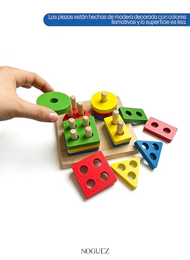 Wooden Geometric Puzzle for Kids – Fun Challenge Game with Blocks for Learning  - Image 2
