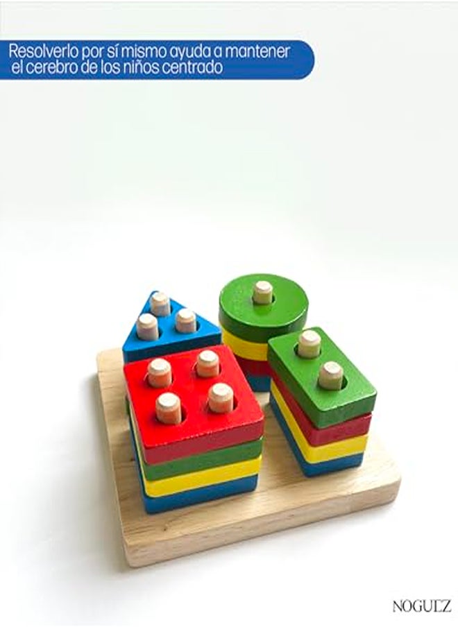 Wooden Geometric Puzzle for Kids – Fun Challenge Game with Blocks for Learning  - Image 1