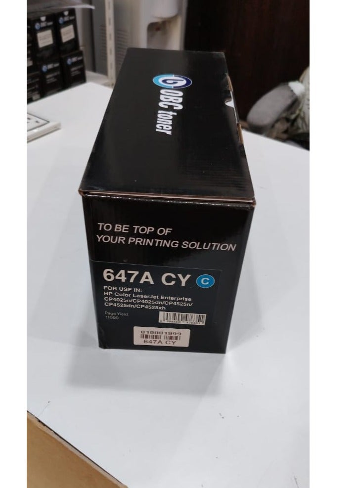 OBC Compatible Cyan Laser Toner Cartridge Replacement for HP 647A; Prints up to 11,000 pages in high quality - Image 2