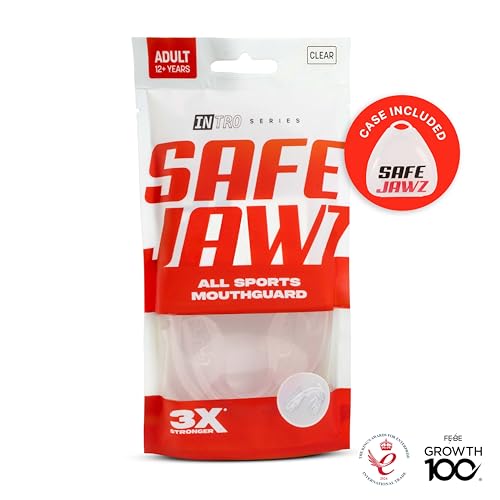 SAFEJAWZ Sports Mouthguard Slim Fit, Adult and Junior Mouth Guard with Case for Boxing, Basketball, Lacrosse, Football, MMA, Martial Arts, Hockey and All Contact Sports (Junior <11 Years, Clear) - Image 5