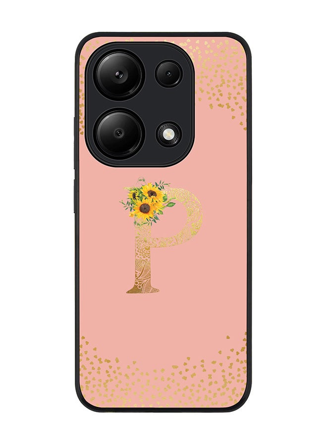 Stylizedd Rugged Case for Xiaomi Redmi Note 13 Pro 4G / Xiaomi Poco M6 Pro 4G - Custom Monogram Initial Letter Mandala Floral Alphabet - P(Rose Pink) - Image 1