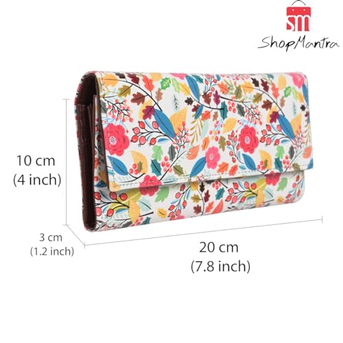 ShopMantra Wallet for Women's | Women's Wallet |Clutch |Vegan Leather | Holds Upto 6 Cards | 2 Notes and 1 Coin Compartment | Magnetic Closure | White - Image 5