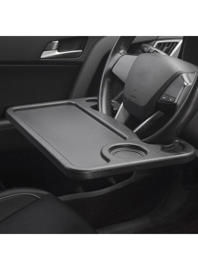 SKT Portable Car Steering Wheel Desk, Car Tray for Food and Laptop,Can Hold Food and Laptops, Tablets, IPads, or Notebooks, Making it Convenient for Dining and Working.  Suitable for Travelers or Frequent Business Travelers and Fits the Steering Wheel of Most Vehicles. - Image 5