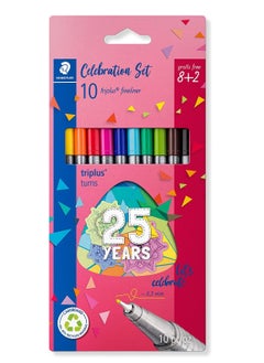 STAEDTLER 10-Piece Triplus Fineliner Superfine 0.3mm Tip For Sketching And Colouring Multicolour  - Image 1
