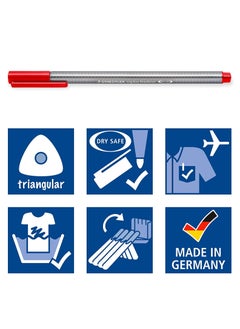 STAEDTLER 10-Piece Triplus Fineliner Superfine 0.3mm Tip For Sketching And Colouring Multicolour  - Image 2