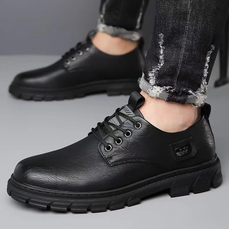 Mens Casual Non-Slip Durable Walking Driving Shoes Handmade black cloth shoes - Image 3