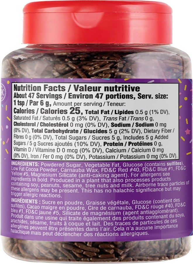 Gefen Chocolate Sprinkles, 10 oz | Chocolate Jimmies | Decorating Sprinkles for Baking | Sprinkles for Ice Cream | Resealable Shaker Top | Corn Free | Dairy Free | Kosher (including Passover) - Image 2