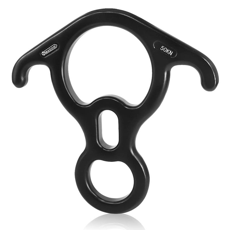 NewDoar 50KN 11000 LBF Rescue Figure,8 Descender Large Bent-Ear Belaying and Rappelling Gear Belay Device for Rock Climbing, Aerial dance,Ziplining and Peak Rescue 7075 Aluminum Alloy(black) - Image 1