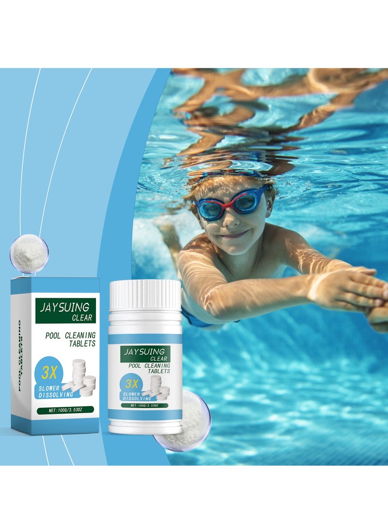 Jaysuing Jaysuing swimming pool effervescent tablets, swimming pool cleaning instant effervescent chlorine tablets, swimming pool chlorine tablets, swimming pool water treatment tablets 100g - Image 1