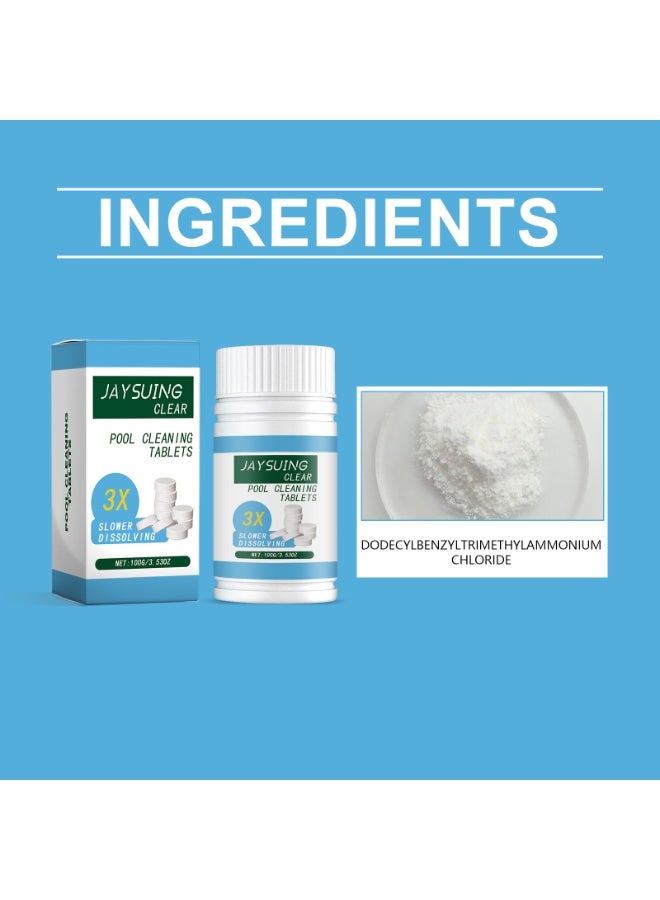 Jaysuing Jaysuing swimming pool effervescent tablets, swimming pool cleaning instant effervescent chlorine tablets, swimming pool chlorine tablets, swimming pool water treatment tablets 100g - Image 3