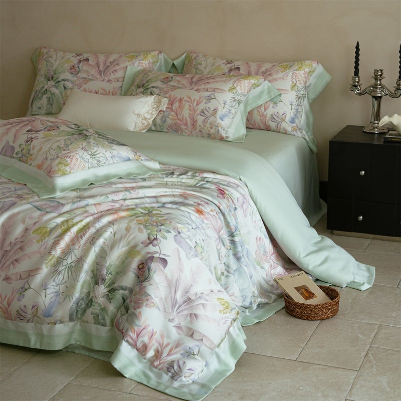 Qingshan - Cool Silky Naked 1.5m Flat Sheet 4pc Set Duvet 200x230 - Image 1