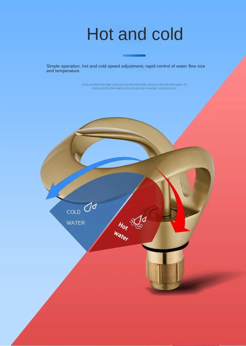 MAPPLE CREATION Elegant Bathroom Sink Faucet Single Hole Waterfall Vanity Sink Faucet Solid Brass Single Handle Basin Tap Hot and Cold Basin Faucet Basin Faucet Mixer Tap Waterfall Water Faucet - Image 2