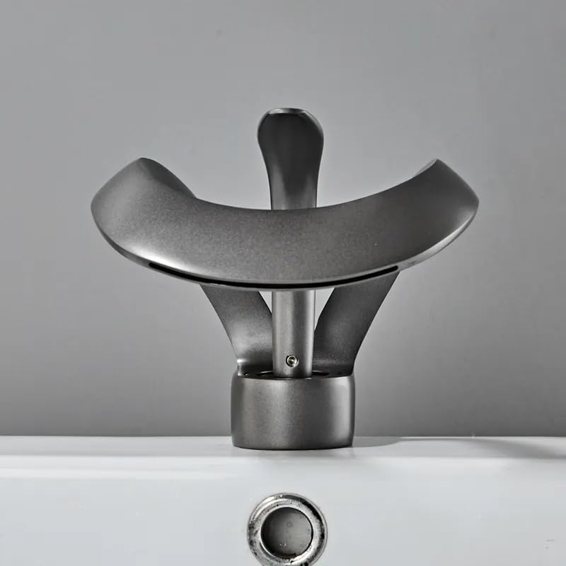 MAPPLE CREATION Elegant Bathroom Sink Faucet Single Hole Waterfall Vanity Sink Faucet Solid Brass Single Handle Basin Tap Hot and Cold Basin Faucet Basin Faucet Mixer Tap Waterfall Water Faucet - Image 4
