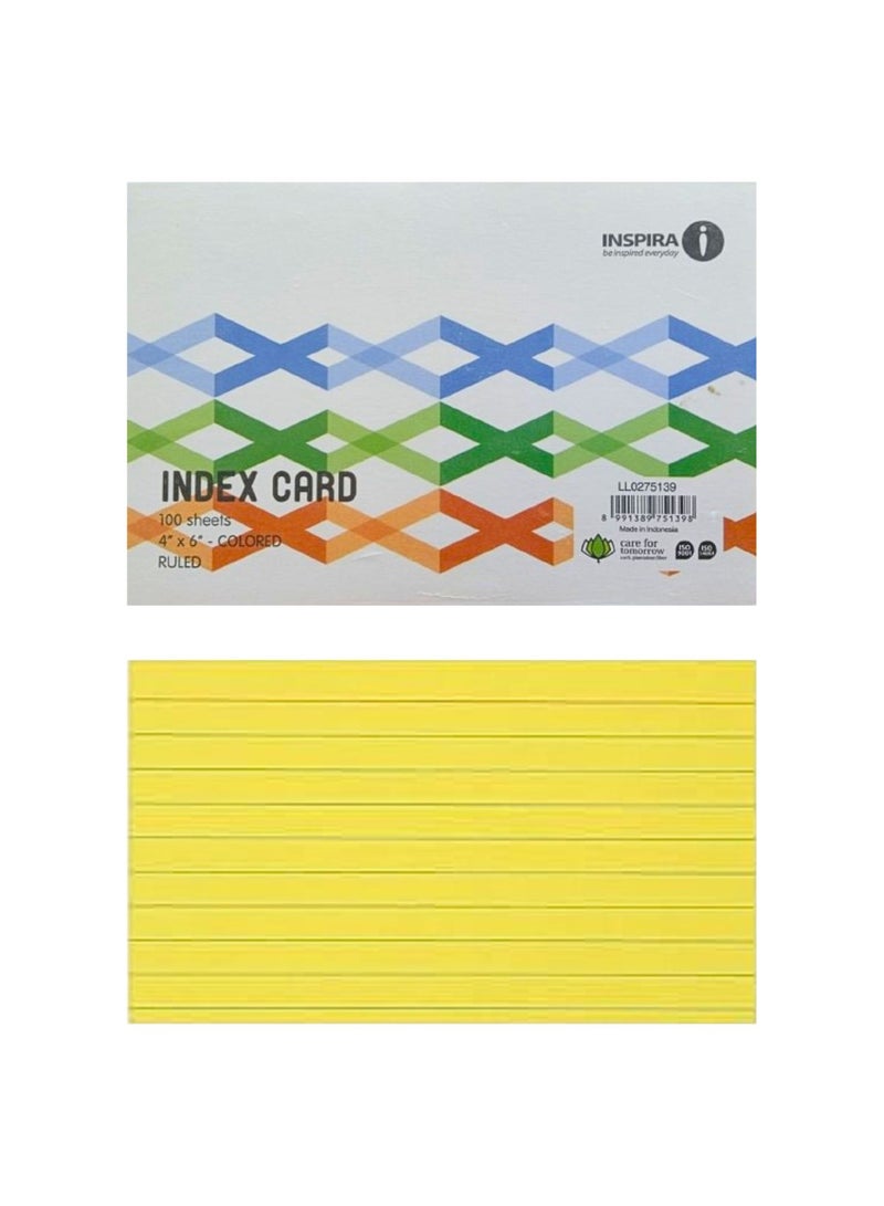 Terabyte Index Cards, 100 Sheets Ruled Index Cards, Flash Cards for Studying, Colored Index Cards, Note Cards, Lined Colored Index Flashcards for Office and School Supplies, 4"x6" Colored Ruled - Image 1