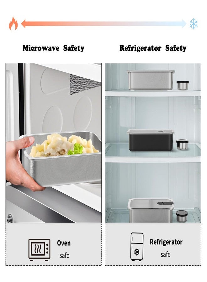 Bakpoco Stainless Steel Bento Lunch Box for Adult, 42oz Leak-Proof Lunch Box Containers, Microwave-Safe, with Adjustable Divider, Convenient Metal Lunchbox for Work, Travel - Image 5