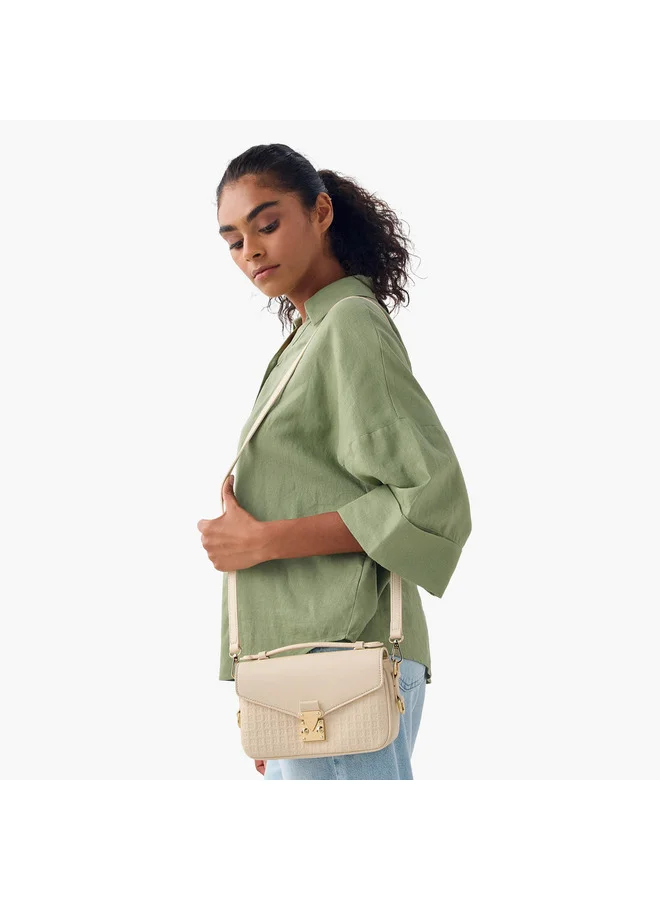 فلورا بيلا من شو إكسبرس Women Monogram Embossed Crossbody Bag with Detachable Strap