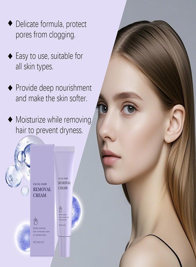 SYLVERA Facial Hair Removal Cream for Women-Pain-Free Instant Hair Removal | No Irritation, No Razor Cuts (Pack of 1) - Image 3