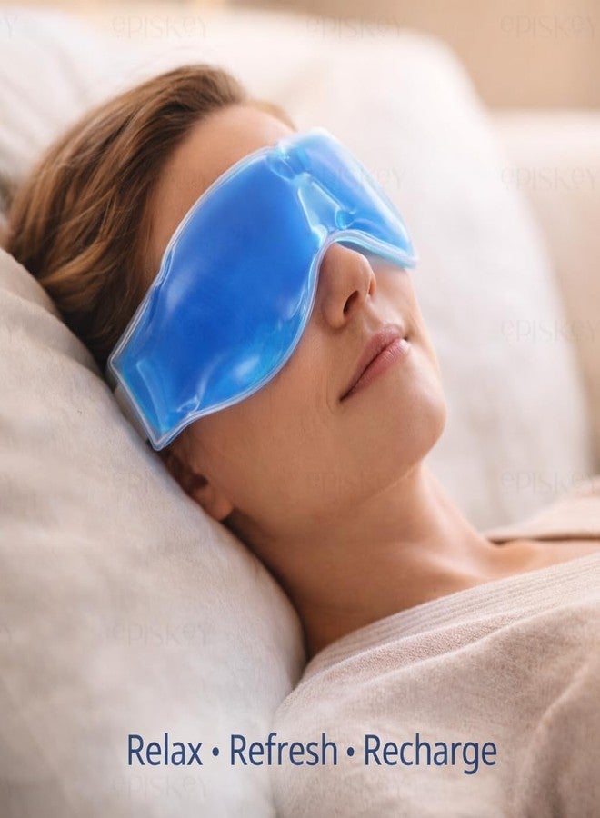 Episkey Cooling Gel Eye Mask with Ice Pad for Sleeping, Pain Relief & Dark Circles for Men & Women, Blue,Pack of 1 - Image 3
