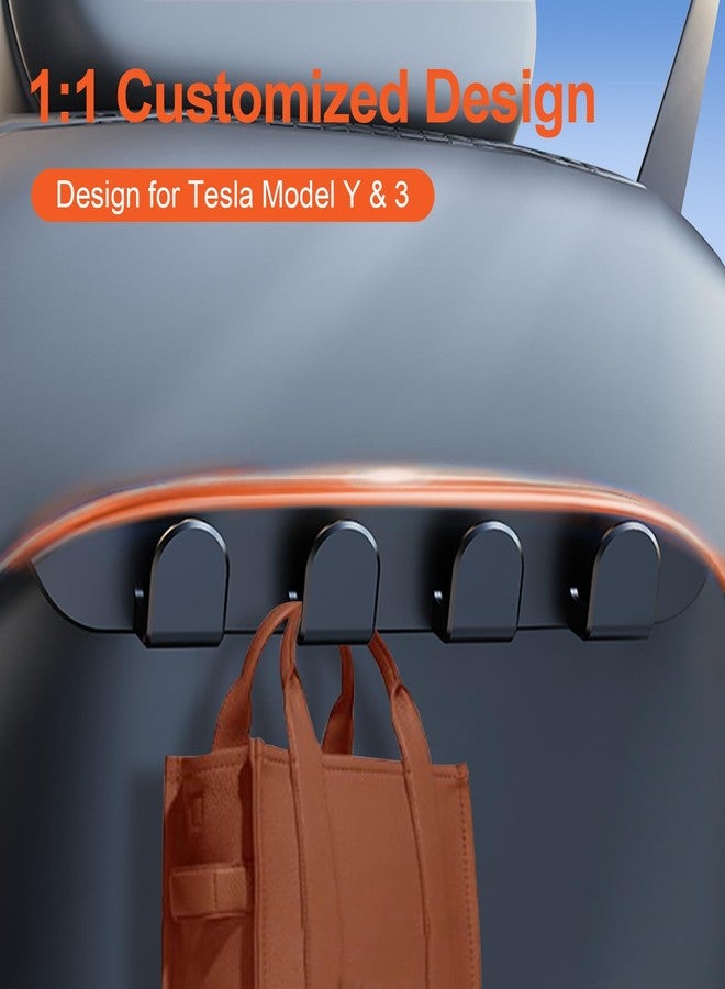 COSLAKE 2PCS for Tesla Seat Hooks, for Tesla Model 3 Y Accessories 2024 2023 2022 2021 2020 2019 2018 2017 for Model 3 Headrest Organizer Hooks Model Y Purses Hanger - Image 2