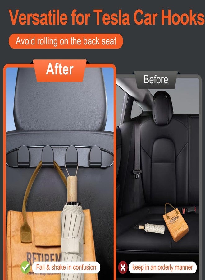 COSLAKE 2PCS for Tesla Seat Hooks, for Tesla Model 3 Y Accessories 2024 2023 2022 2021 2020 2019 2018 2017 for Model 3 Headrest Organizer Hooks Model Y Purses Hanger - Image 5
