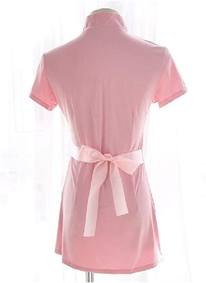 Generic - Women White Short Sleeve Professional Medical Lab Coat Nurse With Cap . - Image 1
